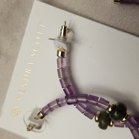Kendra Scott purple amethyst Insley Hoop Earrings NWT - Picture 6 of 6